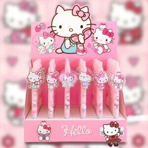 Hello Kitty Acrylic Charm Gel Pen Set of 6, black ink